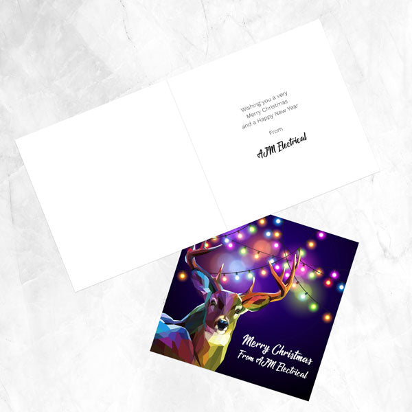Business Christmas Cards - Reindeer Lights