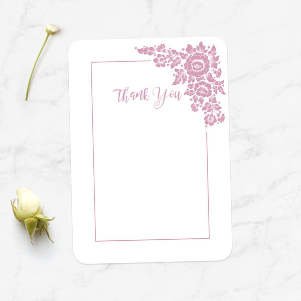 Anniversary Thank You Cards - Romantic Flowers