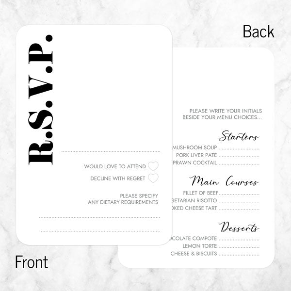 Minimalist Typography RSVP Cards