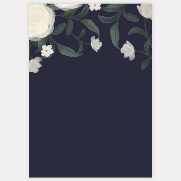 Navy Country Flowers RSVP Cards