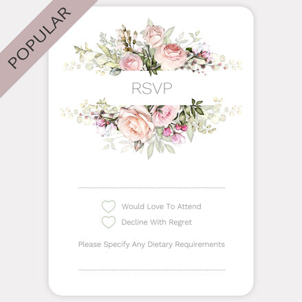 Pink Country Flowers RSVP Cards