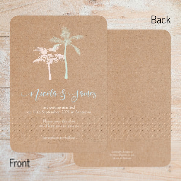 Rustic Palm Trees Save the Date Cards