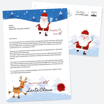 Santa & Rudolph Fun - Ice Skating - Personalised Official Letter from Santa Claus