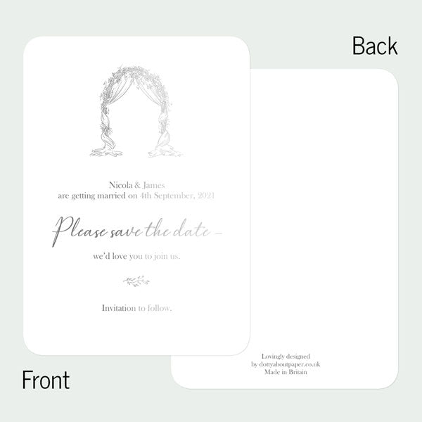 Floral Wedding Arch - Foil Save the Date Cards