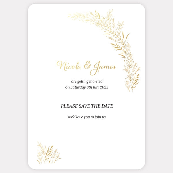 Wildflower Arch Foil Save the Date Cards