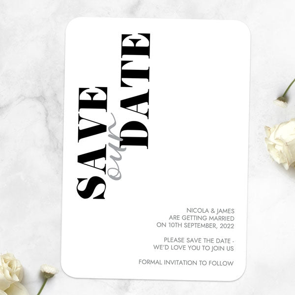 Minimalist Typography Save the Date Cards