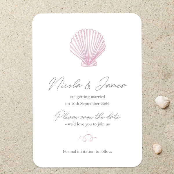 Pretty Seashells Save the Date Cards