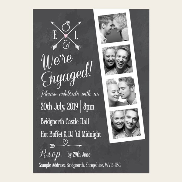 Engagement Party Invitations - Chalkboard Photo Booth