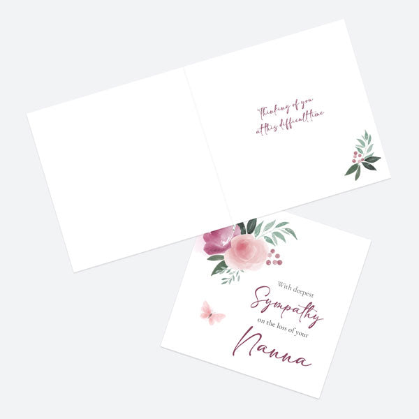 Sympathy Card - Flowers & Berries - Nanna