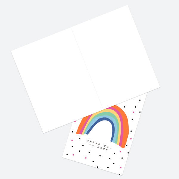 Neon Thank You Open Out Cards - Neon Bright - Rainbow Dots - Pack of 10