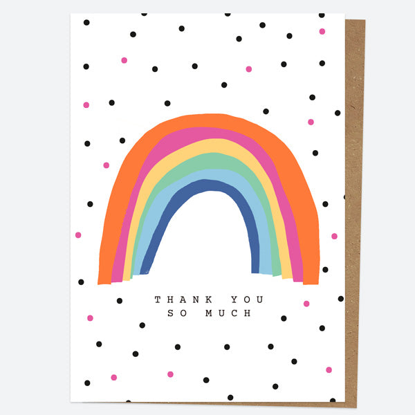 Neon Thank You Open Out Cards - Neon Bright - Rainbow Dots - Pack of 10 ...
