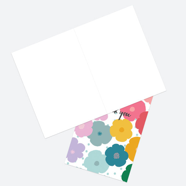 Ready to Write Thank You Open Out Cards - Rainbow Blooms - Pack of 10