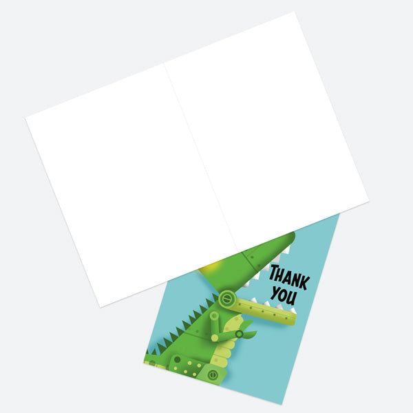 Ready to Write Thank You Open Out Cards - Robot Dinosaur - Pack of 10