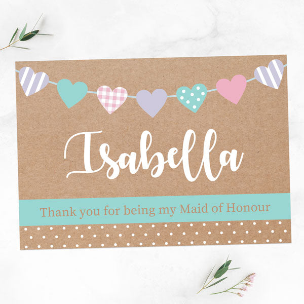 Thank You For Being My Maid of Honour - Heart Bunting