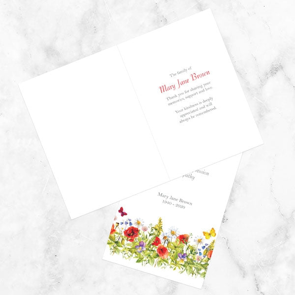 Funeral Thank You Cards - Poppy Meadow