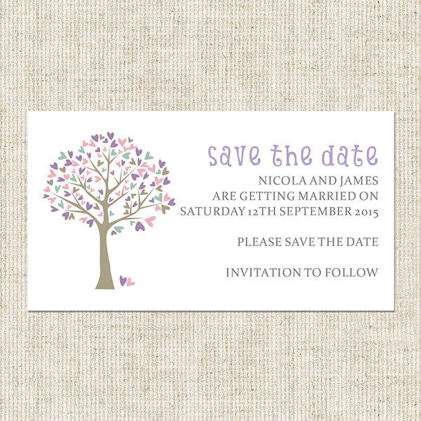 Tree of Hearts Save The Date Magnets