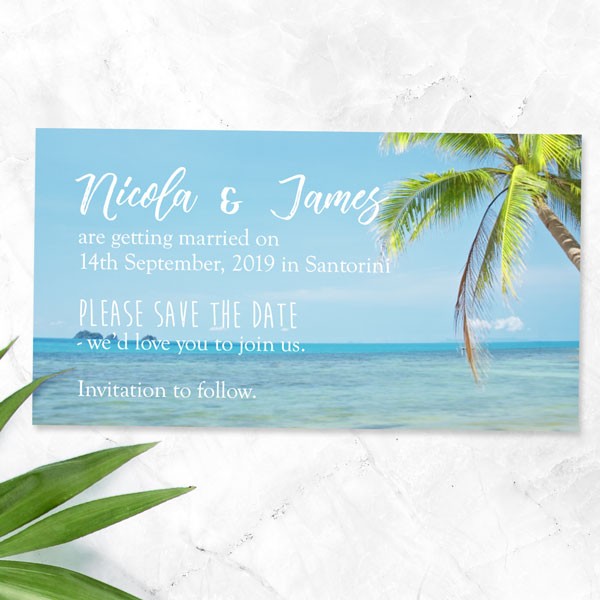 Tropical Beach Scene - Save the Date Magnets