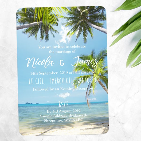 category header image Tropical Beach Scene - Wedding Invitations