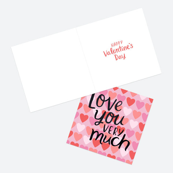 Valentine's Day Card - Hearts Typography - Love You Very Much