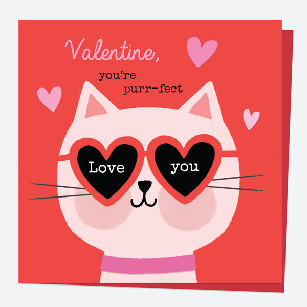 category header image Valentine's Day Card - Cat - You're Purr-fect