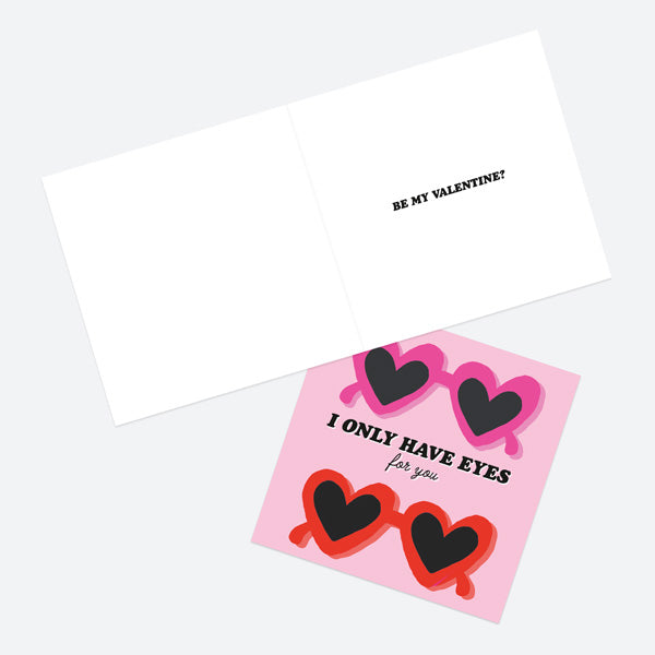 Valentine's Day Card - Heart Sunglasses - Eyes For You