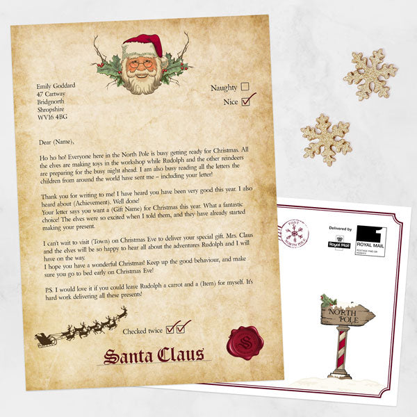 Vintage Christmas - Personalised Official Letter from Santa Claus ...