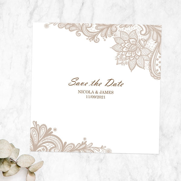 Vintage Lace Save The Date Cards