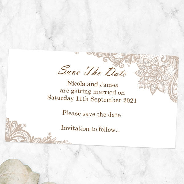 Vintage Lace Save the Date Magnets