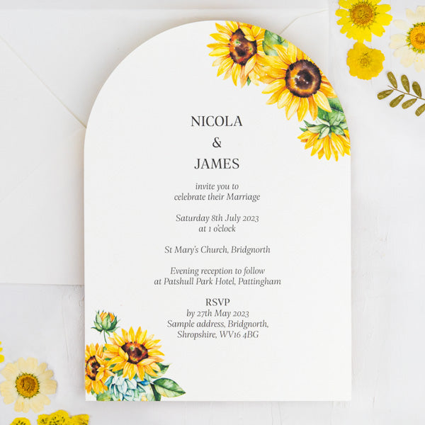 category header image Watercolour Sunflowers Wedding Invitation