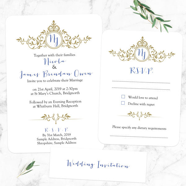 Royal Monogram - Boutique Wedding Invitation & RSVP