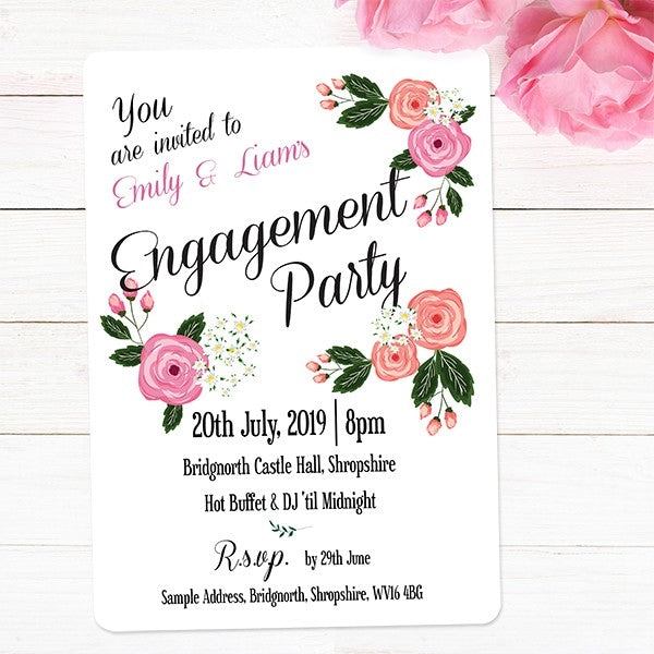 Engagement Party Invitations - Country Peony