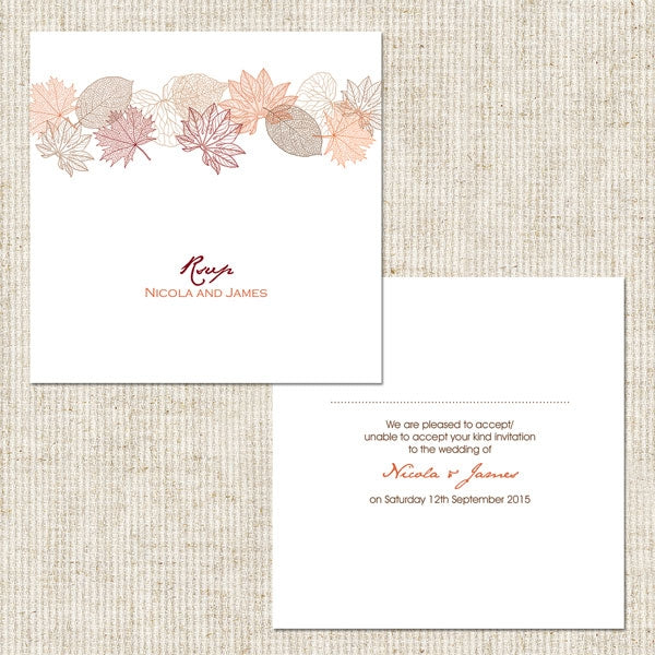 Delicate Autumn Leaves RSVP Cards