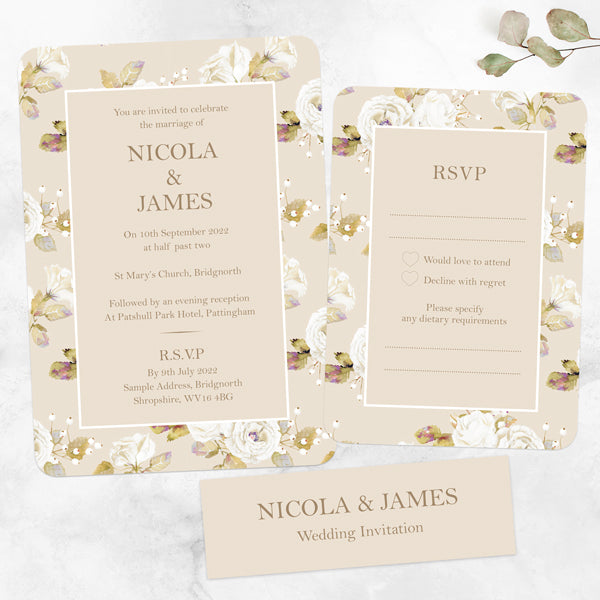 category header image Vintage Cream Roses - Boutique Wedding Invitations