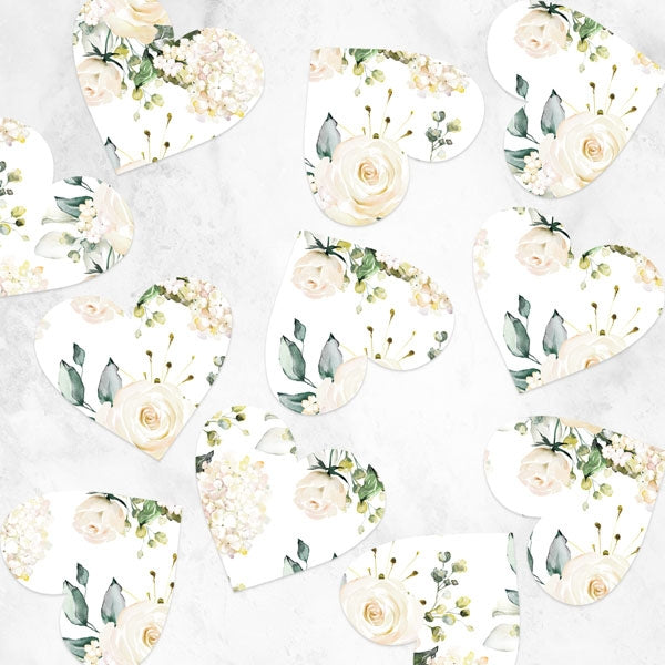White Country Bouquet - Heart Table Confetti