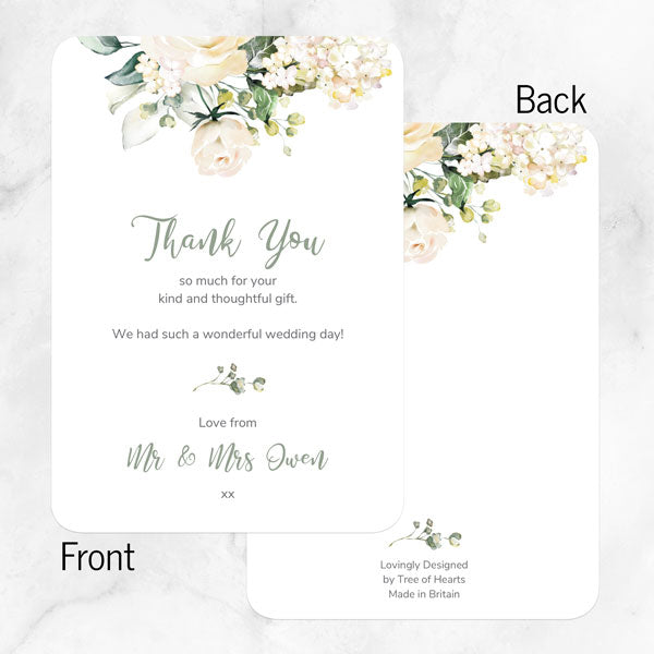 White Country Bouquet Thank You Card