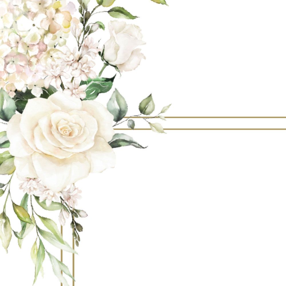 White Roses - Evening Invitation & Information Card Suite