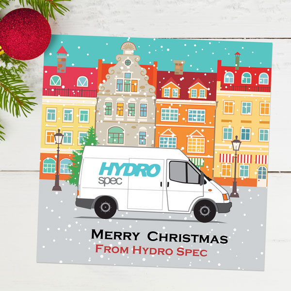 Business Christmas Cards - White Work Van