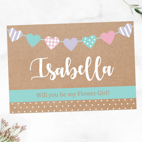 Will You Be My Flower Girl? - Heart Bunting