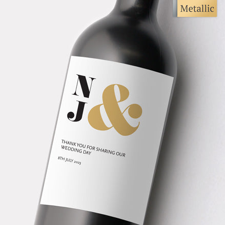 Metallic Ampersand Metallic Wine Bottle Labels thumbnail