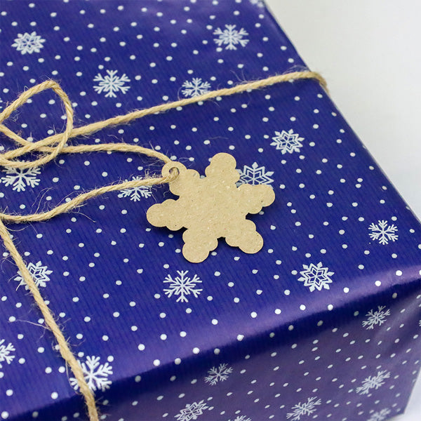 Silver Snowflakes - Navy - 4m Roll Christmas Wrapping Paper