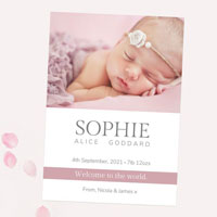 What should be included in a birth announcement?