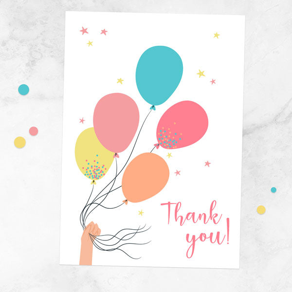 Ready to Write Thank You Cards - Tied Balloons