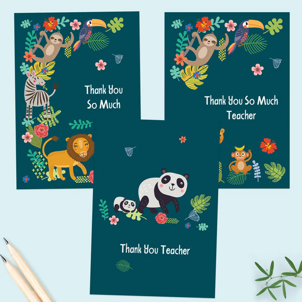 Cute Safari Teacher Thank You Assorted