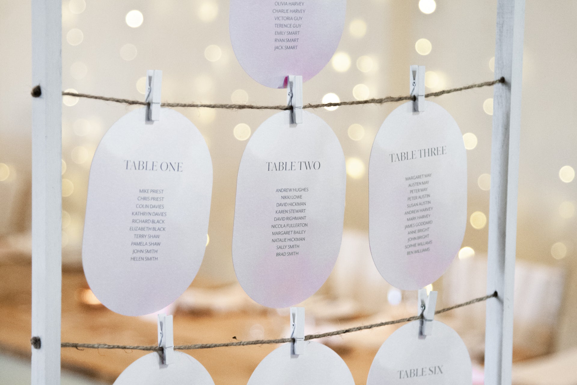 Delicate Inkwash - Iridescent Table Plan Cards