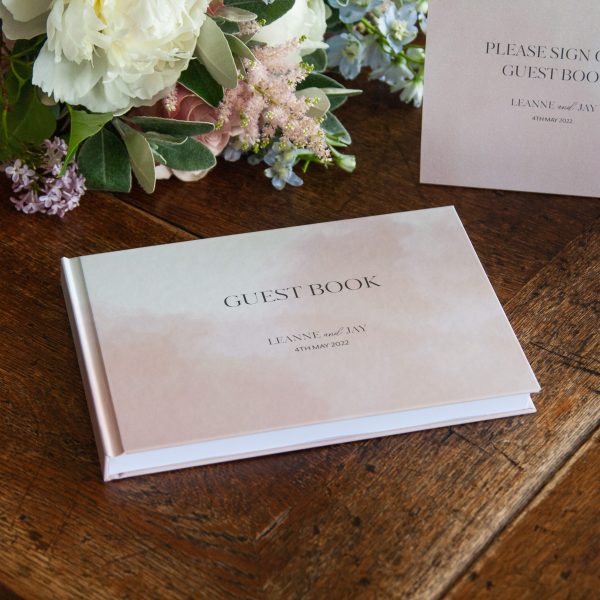 Delicate Inkwash - Iridescent Wedding Guest Book