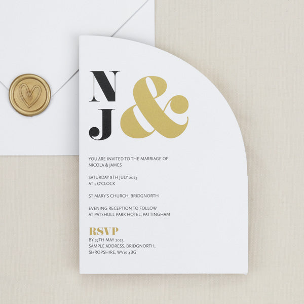 Metallic Ampersand Metallic Wedding Invitation
