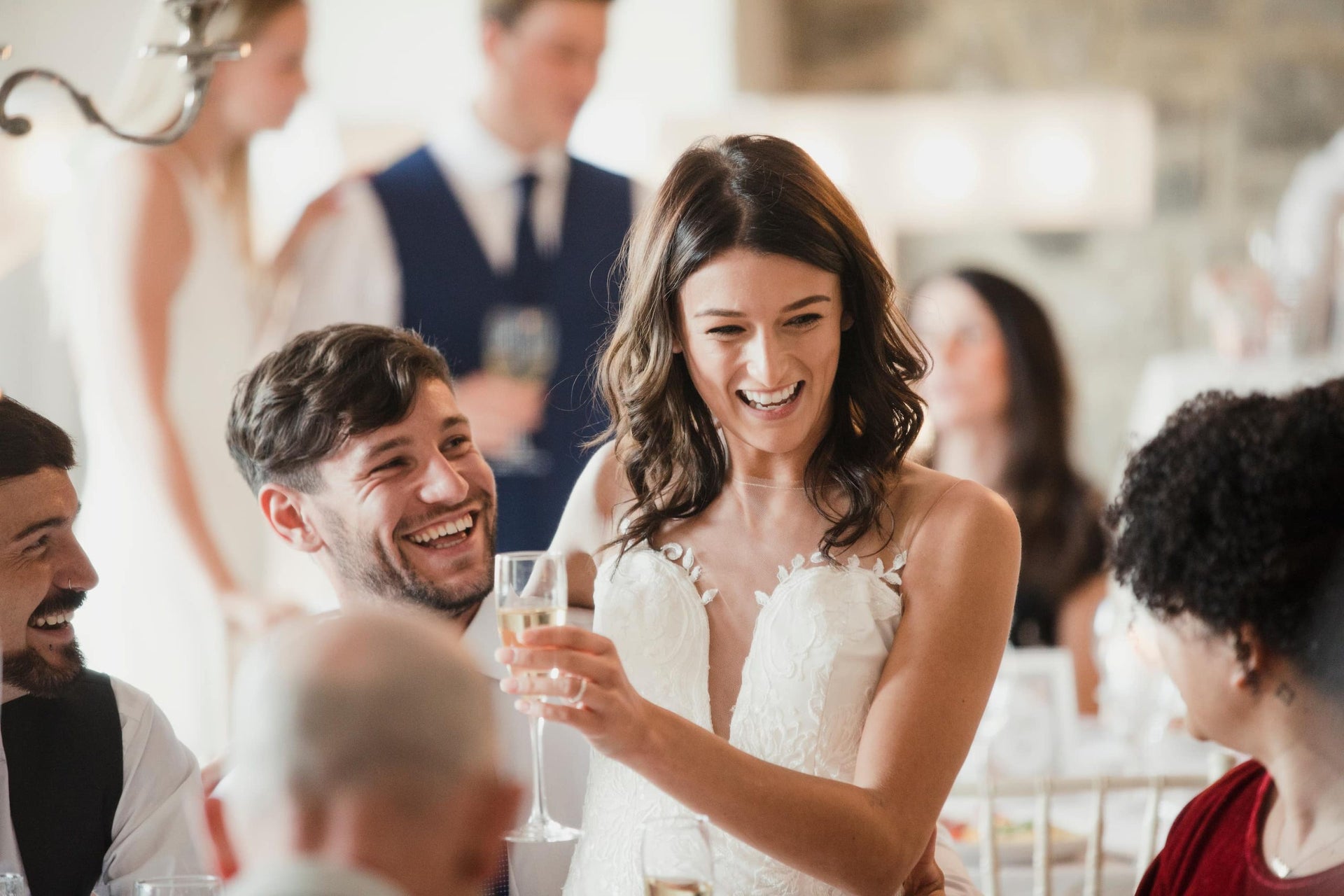 couple at wedding reception