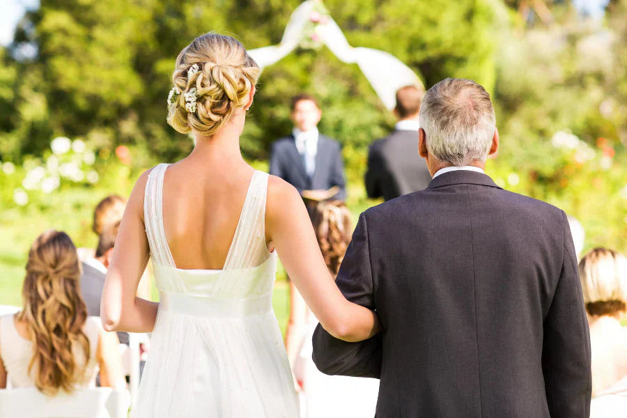Bride walking down the aisle