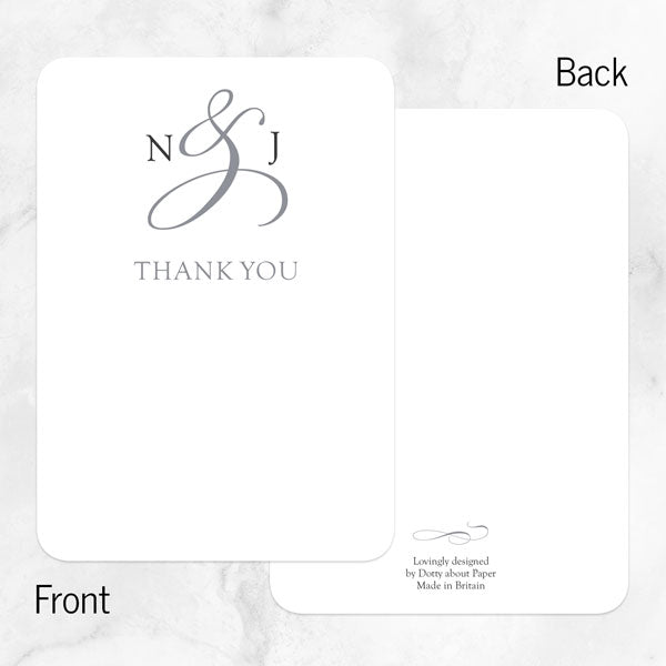 25th Anniversary Thank You Cards - Classic Monogram