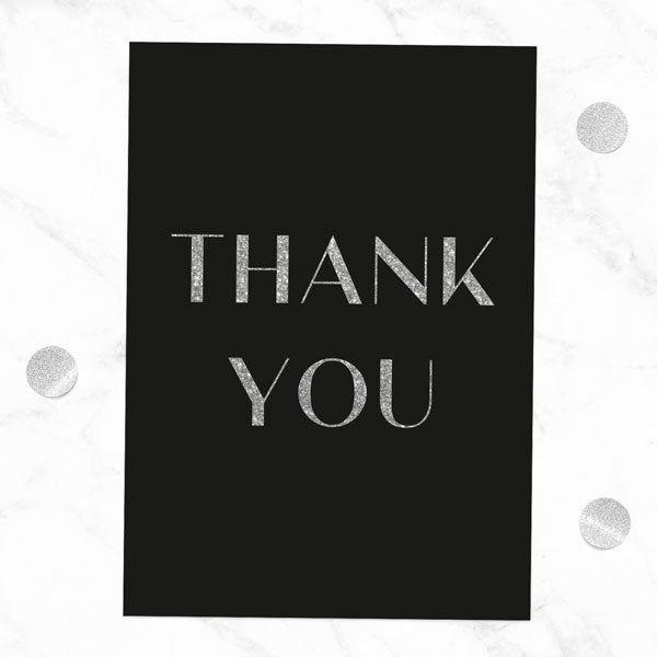 25th Anniversary Thank You Cards - Glitter Effect Typography